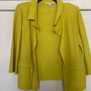 St John Knit suit jacket with gold zipper pockets